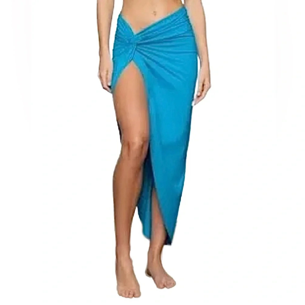 Skims Swim Sarong Skirt Coverup - Turquoise Plus Size 4X